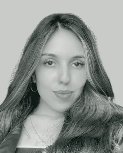 Black and white portrait of Nataly Maria